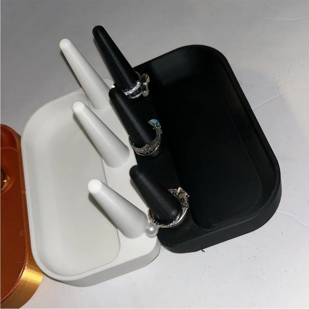 Ring Holders organizer in Black, White, Gold, and Bronze